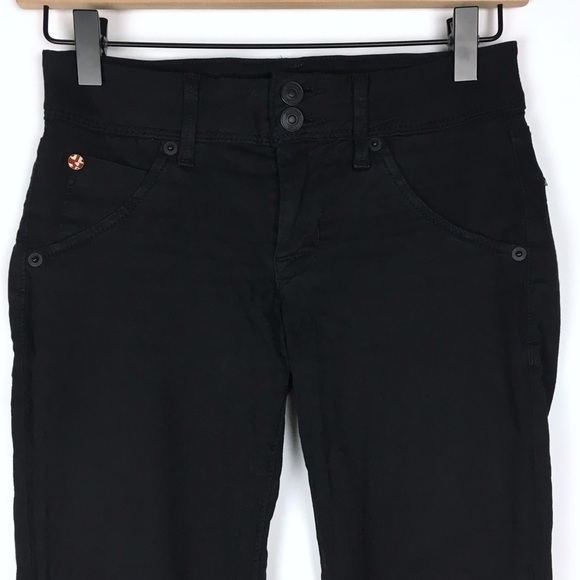 HUDSON Jeans Collin Skinny Slim Fit Flap Pockets Black Stretch Denim Size 24 - Picture 2 of 12